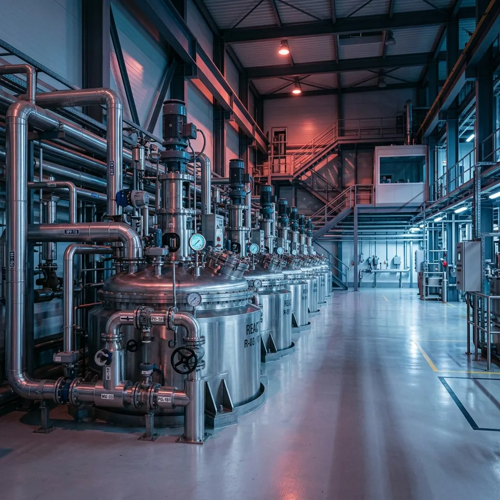 Industrial stainless steel chemical synthesis reactors